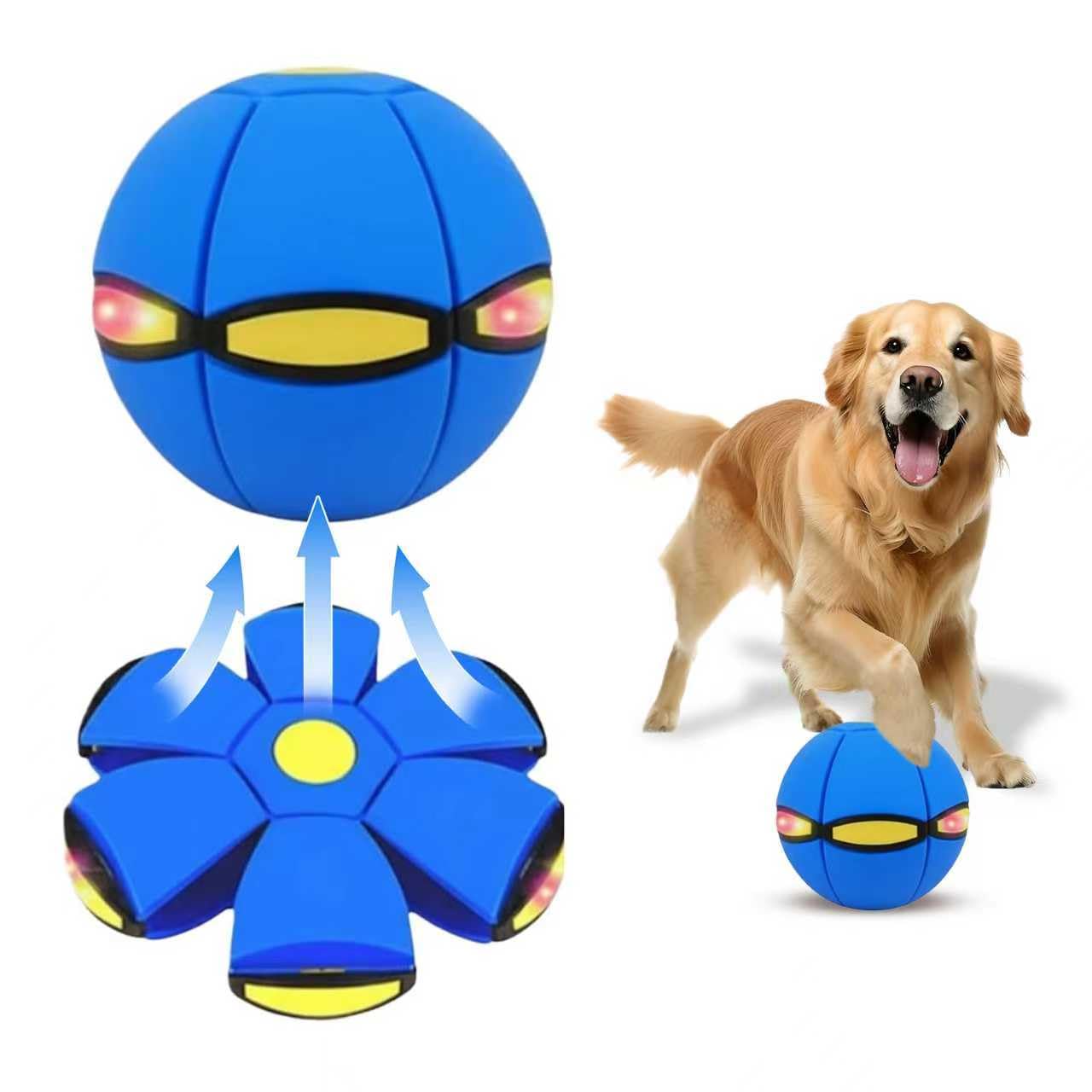 Magic Bouncing Ball LED Transforming Bouncing Ball & Flying Saucer with 6 Colorful Lights Christmas Birthday Gifts