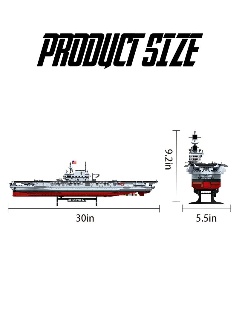 SEMKY Military Series USS Enterprise Aircraft Carriers MOC Building Blocks and Engineering Toy(1883 Pieces)