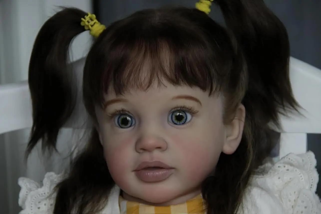 KOKOMANDY Big Reborn Toddler Dolls 26 inch Reborn Doll Realistic Girl that Look Real Life Baby Dolls Soft Cloth Body Weighted Doll Rooted Brown Hair Cute Children Birthday Gifts