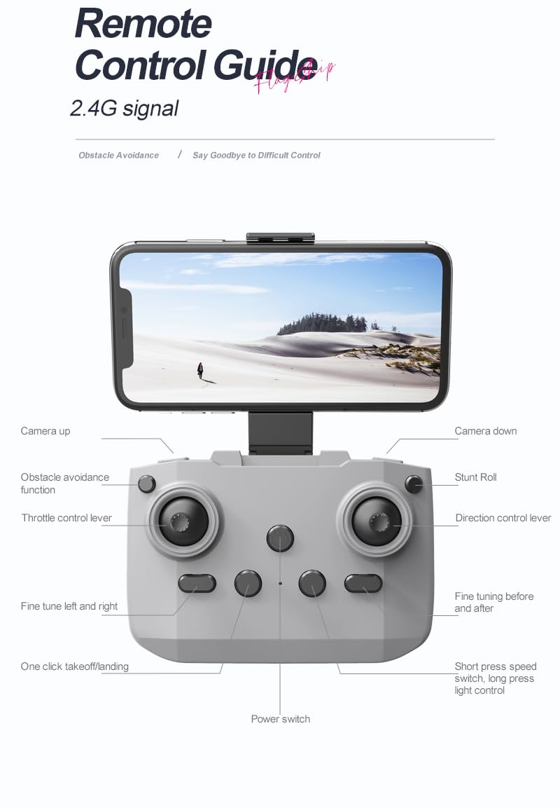 Little Pilot X18 RC Toy Drone with Dual Cameras, Propeller Guards, One-Key Takeoff/Landing, Intelligent Obstacle Avoidance, 3D Flips, Hovering, LED Lights,Batteries, Dual Control via Remote & App,Flight First Lesson XI8 Mini Quadcopter RC Drone Lets the