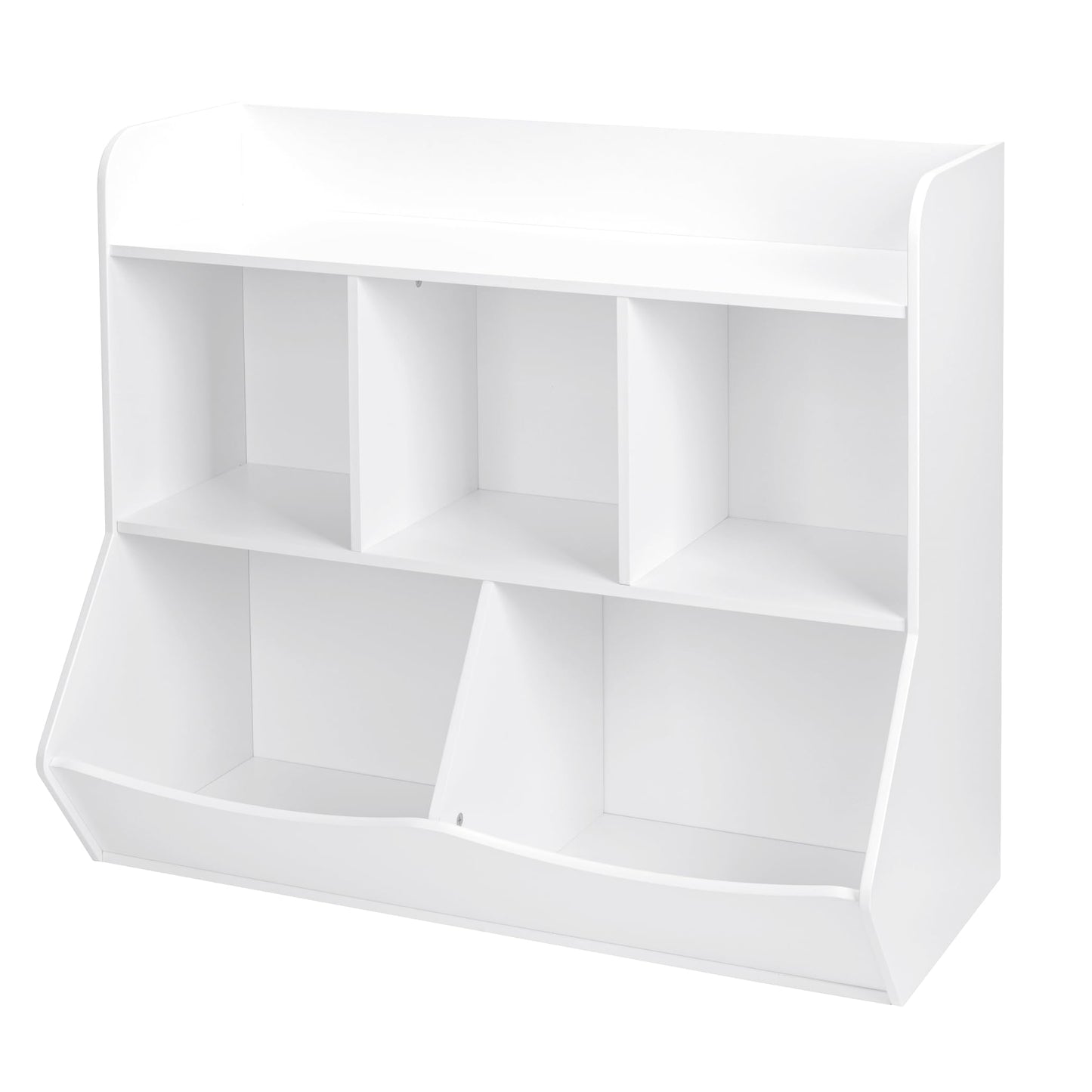 UTEX Toy Storage Organizer with Bookcase, Kid’s Multi Shelf Cubby for Books,Toys, Storage Organizer for Boys,Girls Play Room/Bedroom-White