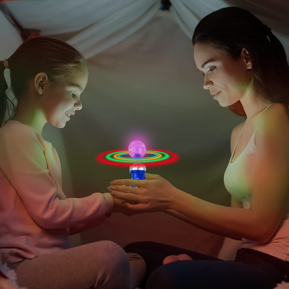 ArtCreativity Light Up Galaxy Spinner Wand, 8 Inch Spinning Light Up Toy for Kids with LED Effects, Batteries Included, Fun Gift for Boys & Girls, Birthday Party Favor, Carnival Prize, Blue