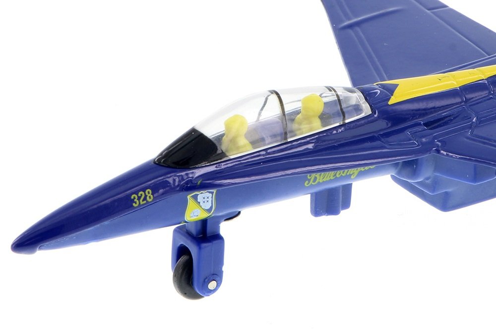 Playmaker Toys π¦ United States Navy Blue Angels F/A-18 Super Hornet Fighter Jet 6 Inch Die Cast Metal Model Toy with Pullback Action