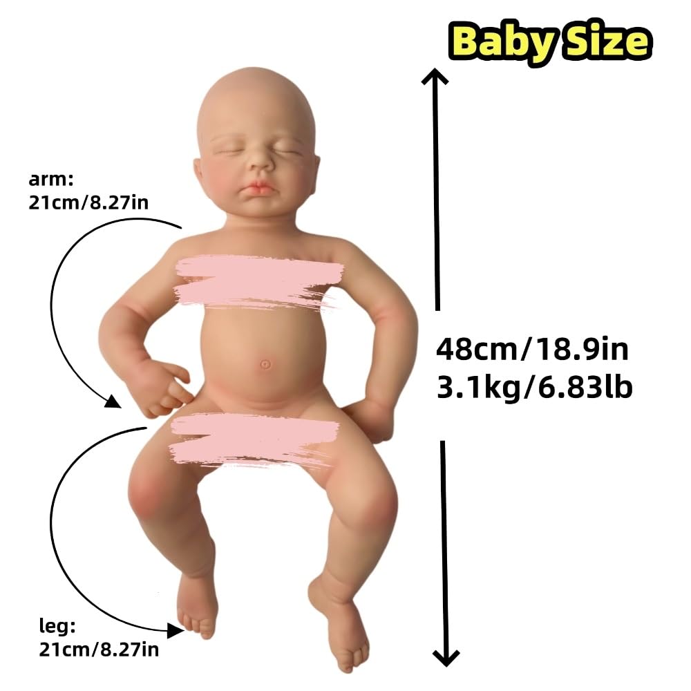 GiggleBabble 18-19 Inch Full Silicone Reborn Baby Doll - 6lbs Weighted Soft Silicone Touch - 4.8/5 Stars 30+ Vine Tested - Collectible for Adults & Premium Parents - Not Vinyl Toy