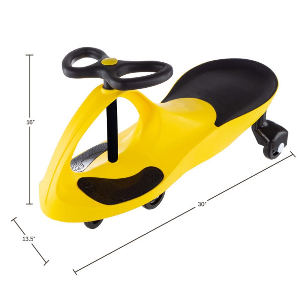 Wiggle Car - Ride on Toy for Ages 3 and Up - Toddler Ride on Toys with no Batteries, Gears or Pedals Just Twist, Wiggle, and Go by Lil’ Rider (Yellow)
