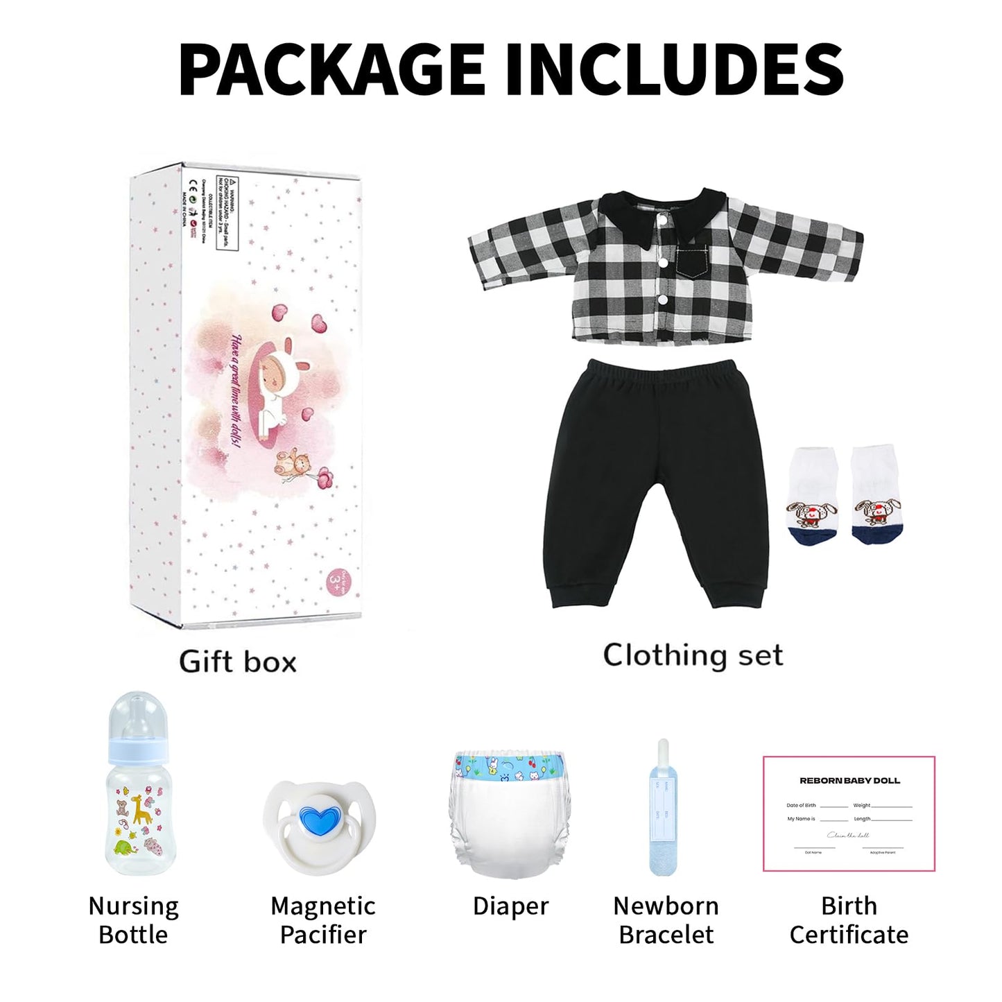 KSBD Reborn Baby Dolls - 20 inch Lifelike Realistic Baby Doll Boy, Real Life Baby Dolls with Soft Weighted Body, Real Newborn Baby Reborn Gift with Accessories for 3+ Years Old Kids