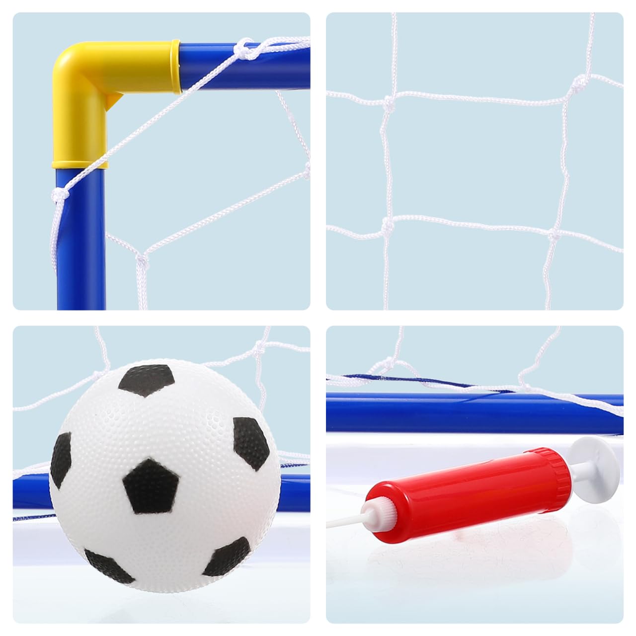 SAFIGLE Soccer Goals for Backyard:Portable Mini Soccer Ball Goals with Ball and Pump - Training Equipment for Kids 3-14 Practice,Outdoor Sports Game 44.7 X 31.8 X 25.2 Cm