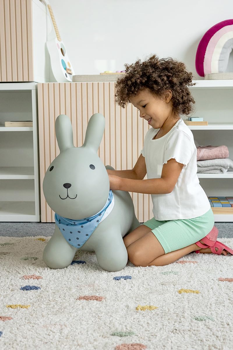 Kindsgut Bouncy Animal Hopper – Inflatable Bouncing Ride-On Toy for Kids & Toddlers Age 2+, Designed in Germany, Indoor & Outdoor, Rabbit