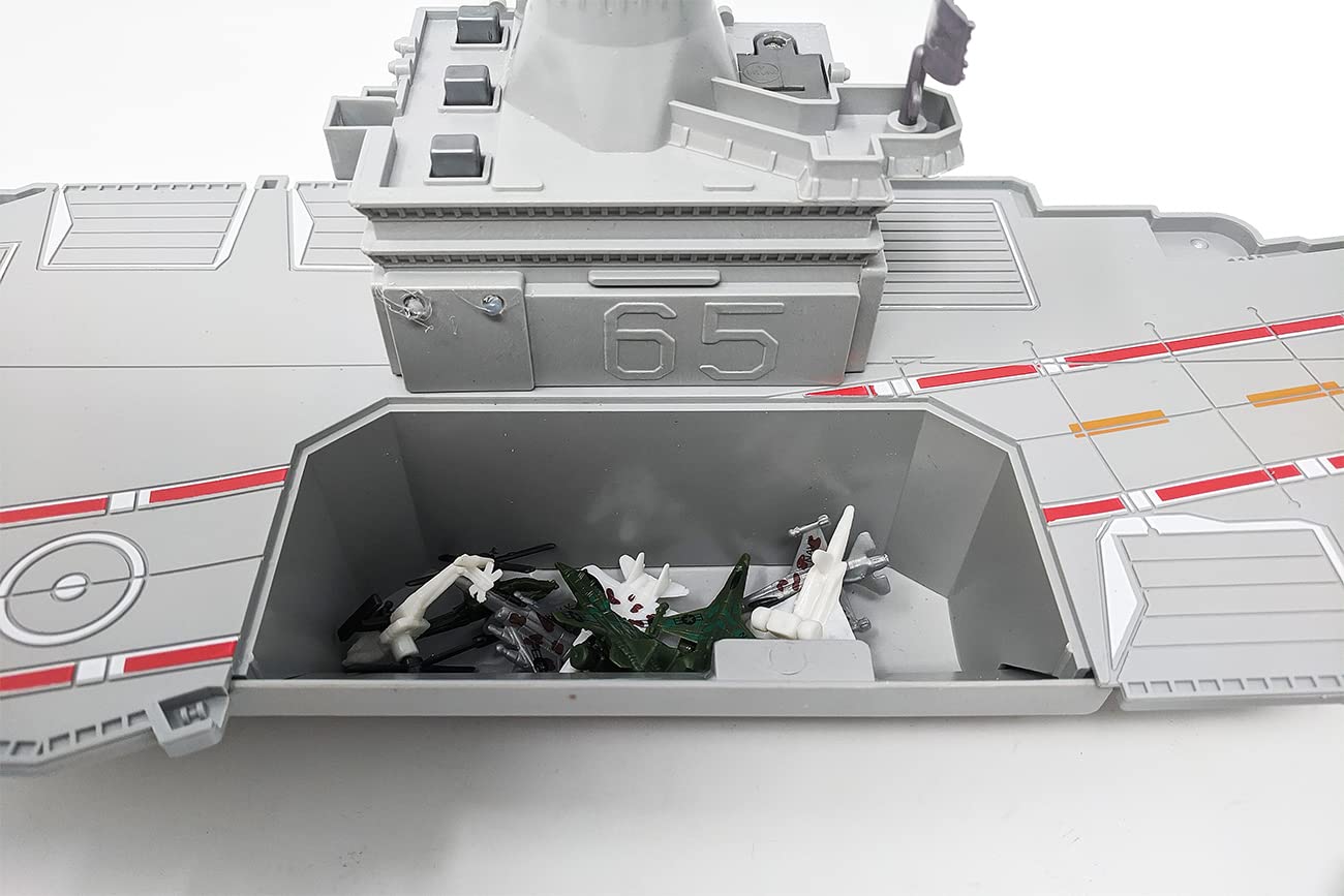 Toy Aircraft Carrier Submarine and Battleship Destroyer Combo with 8 Mini Fighter Jets
