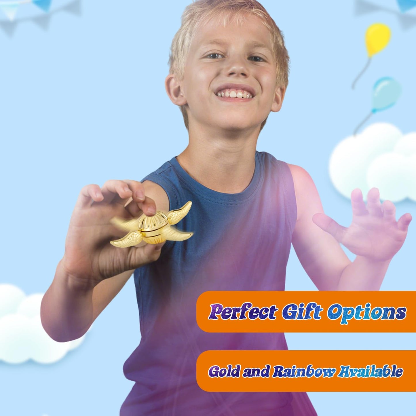 2-Piece Set Metal Orb Fidget Spinner Toys for Kids,Cute Anxiety Stress Relief Sensory Decoration Gadgets Party Stuff for Boys Girls,Christmas Stocking Stuffer Gifts for Teens Adults with ADHD Autism.