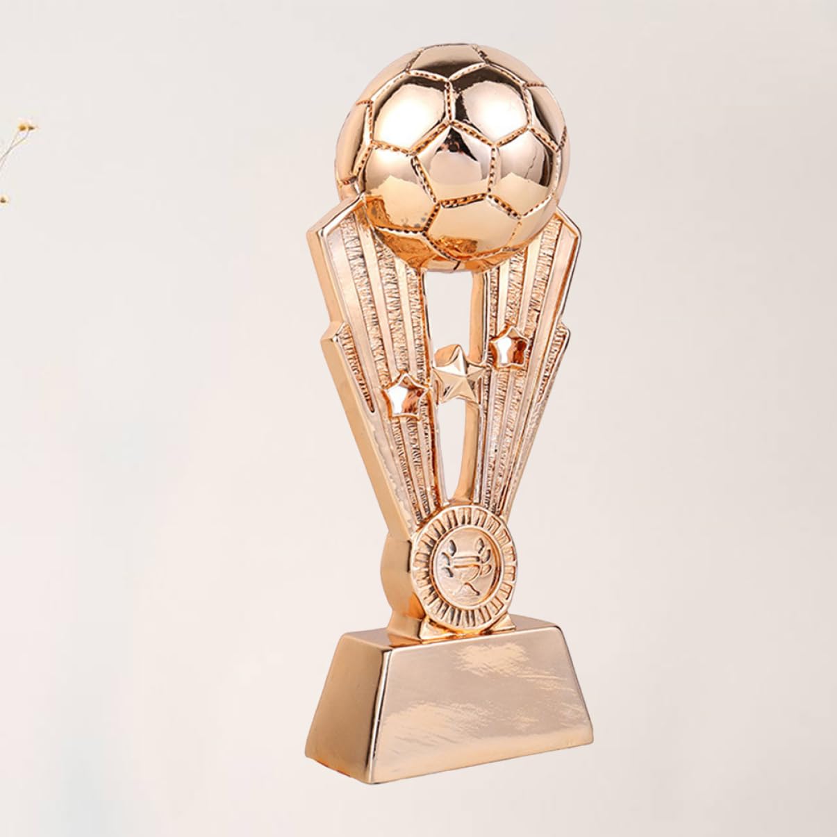 NULYLU Plating Resin Football Trophy Award with Base for Boys and Girls Sports Events Soccer Team Recognition for School Office Kindergarten Bronze Finish