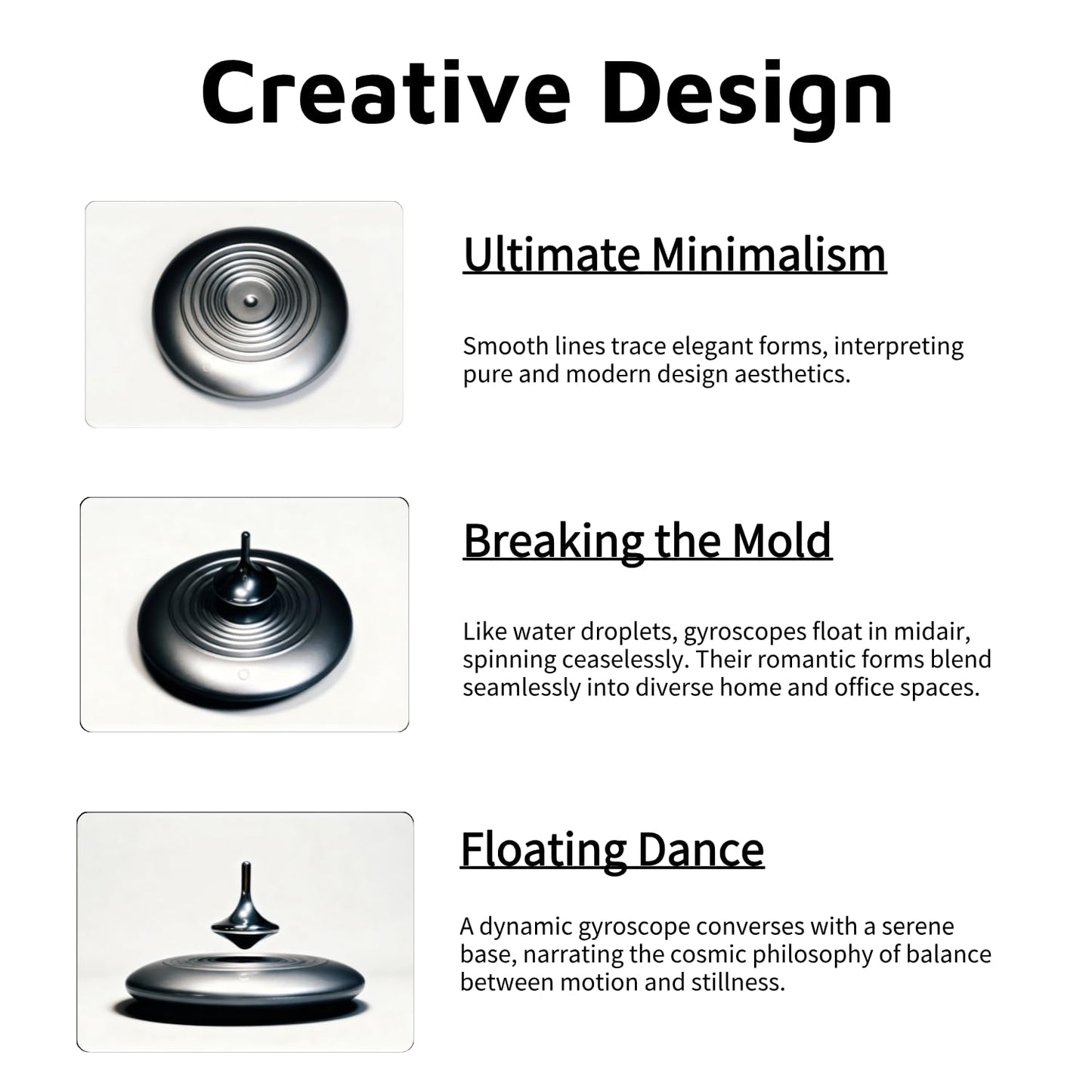 Magnetic Levitating Spinning Top, 360° Floating Gyroscope Desk Decor, Cool Tech Gadget Gift for Men Boyfriend Husband, Ideal for Easter, Anniversary, Birthday & Christmas