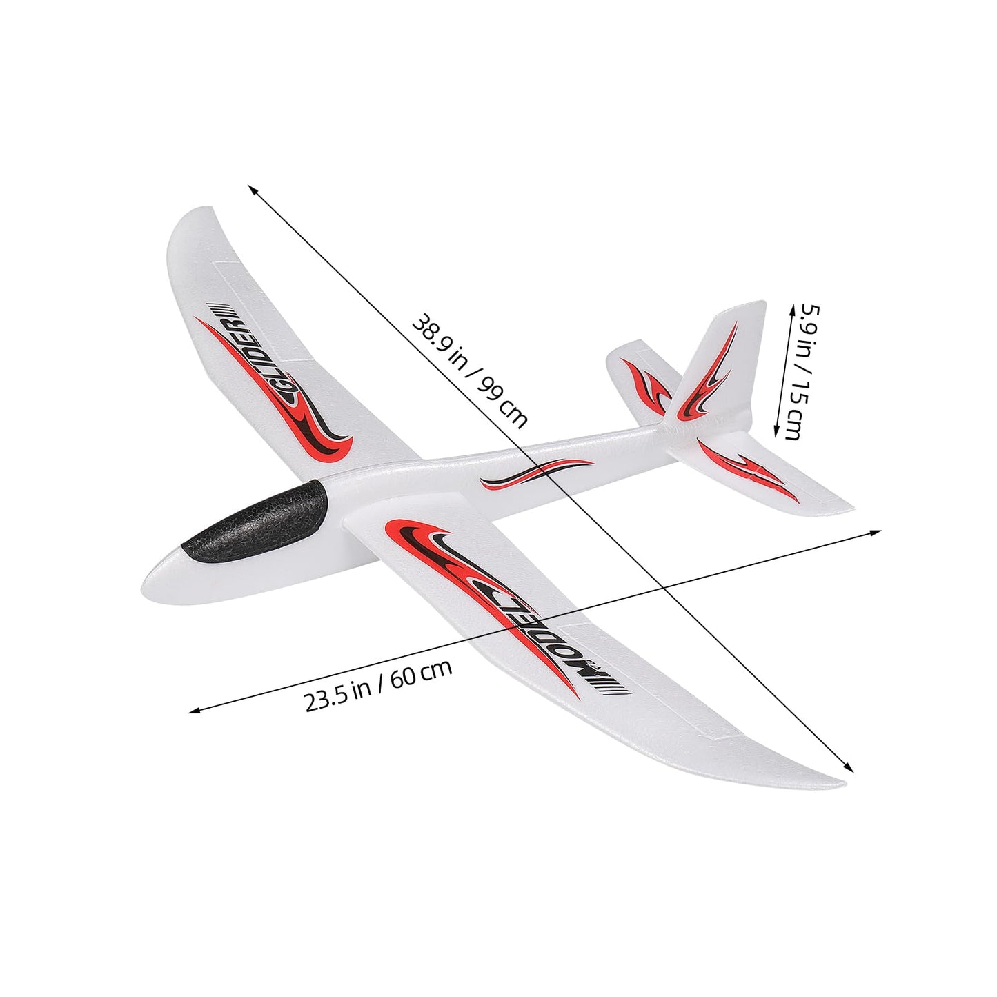 TOYANDONA Foam Glider Airplane Toys, 39 Inch Large Aircraft Hand Throwing Planes 2 Flight Mode Flying Toy Styrofoam Airplanes for Kids Birthday Party Favors Outdoor Yard Games