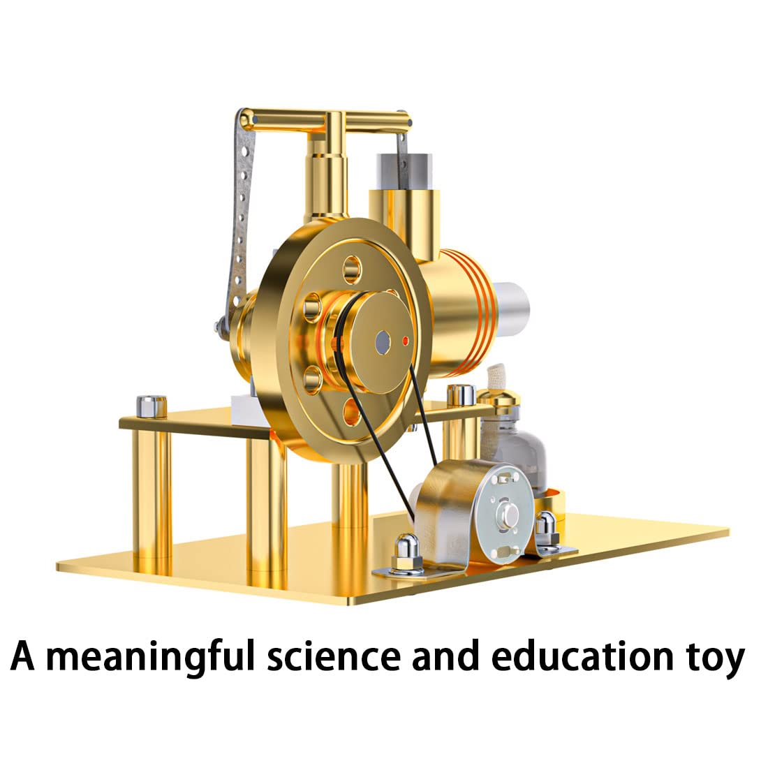 Fundiyengdi Hot Air Stirling Engine Model Kit, DIY Metal Balance Stirling Steam Engine Model That Works, Mechanical Electricity Power Generator Model Learning Physics Model