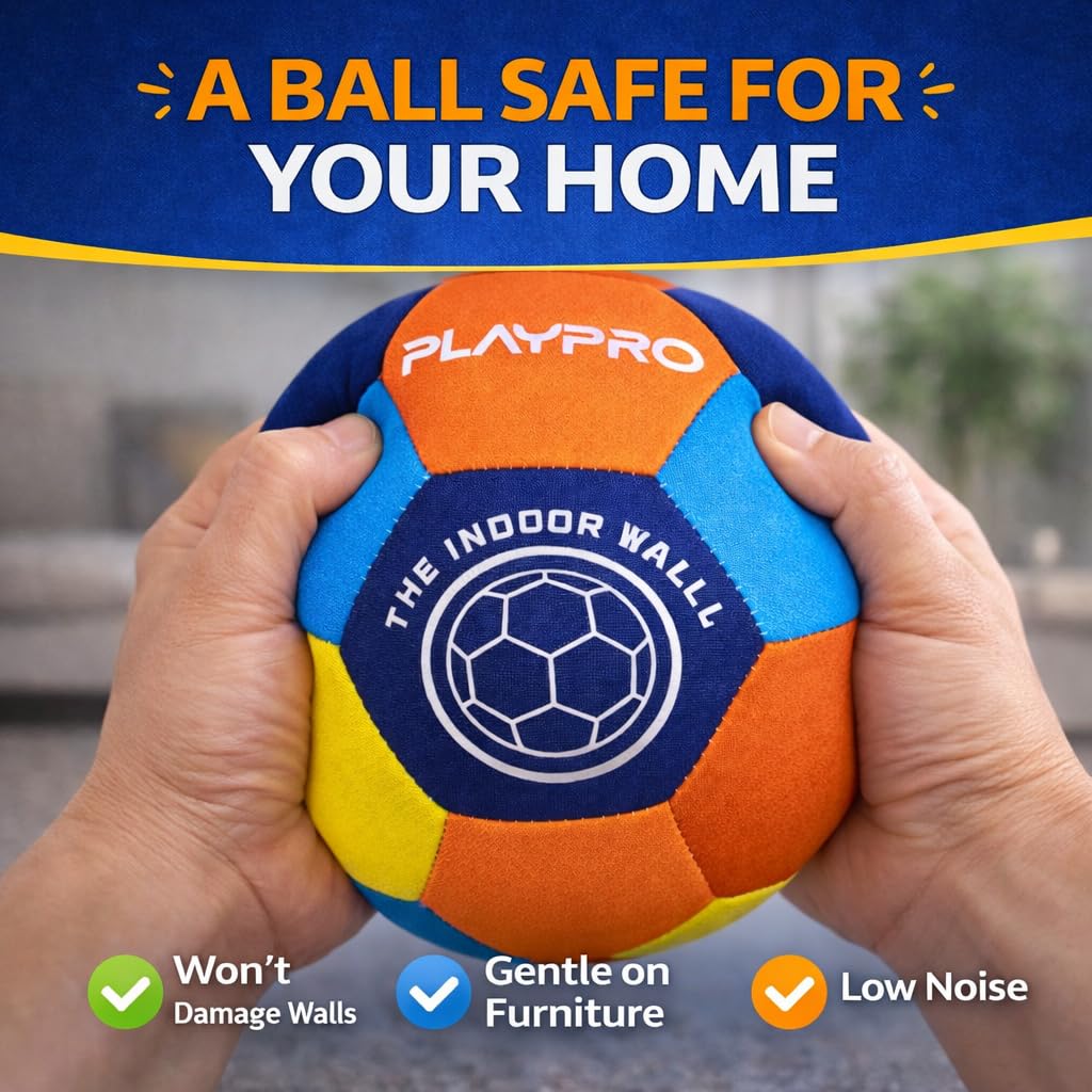 PLAYPRO Indoor House Training Soccer Ball, Size 4 (Blue, 4)