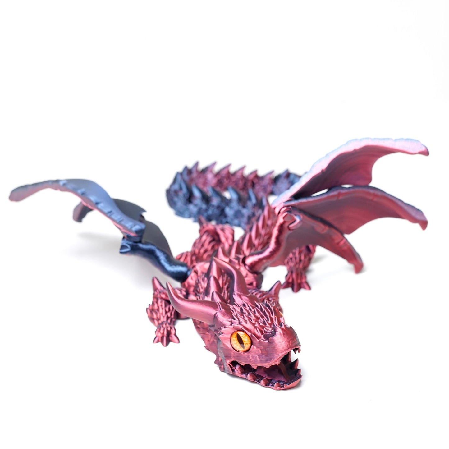 22inch 3D Printed Dragon with Wing,Cool Flying Dragon Movable Mouth,Flexible Joint Animal lacertid Pterosaur Figurines,Home Office Decor,Fidget Toys for Adults Teens,Surprise Fantasy Gifts (RBL)