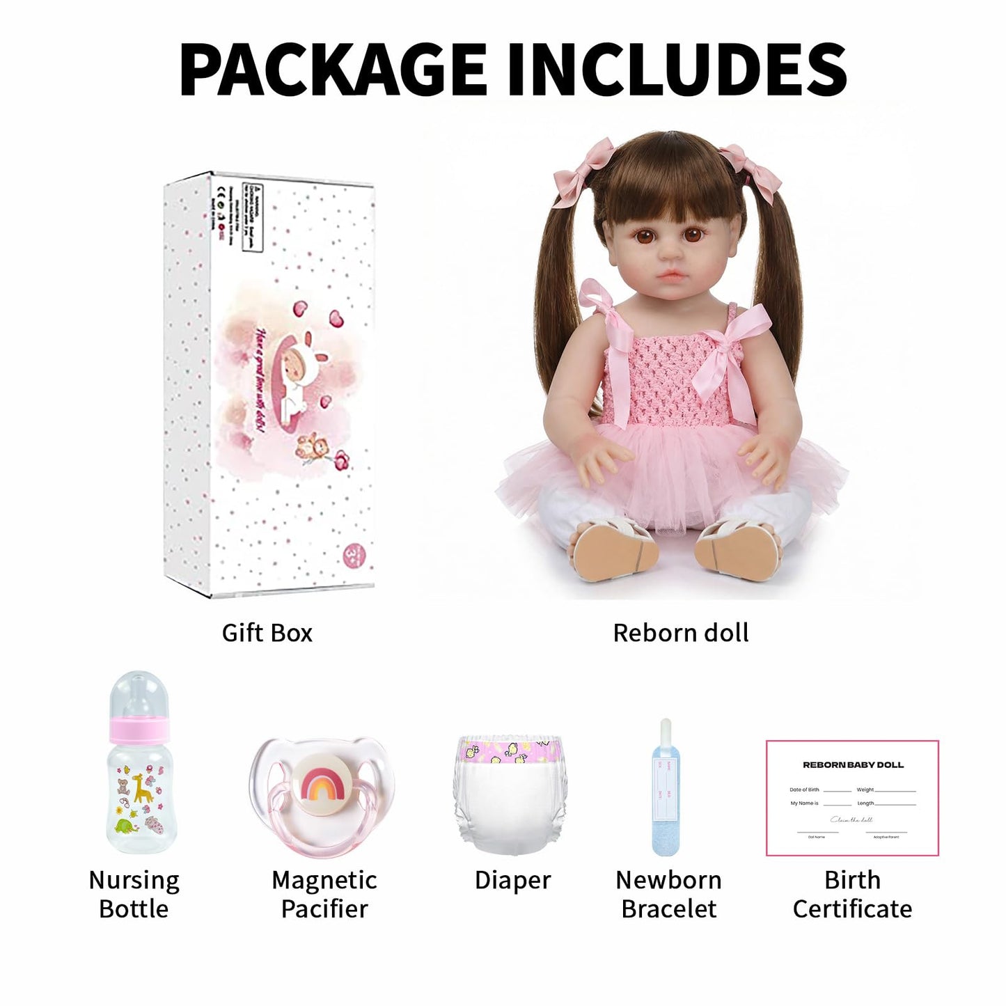 SCOM Lifelike Reborn Dolls Girl -20 Inch Realistic Baby Doll Newborn Baby Dolls,Lifelike Baby Doll Silicone Toddler Clothes Gift Set for Age 3+