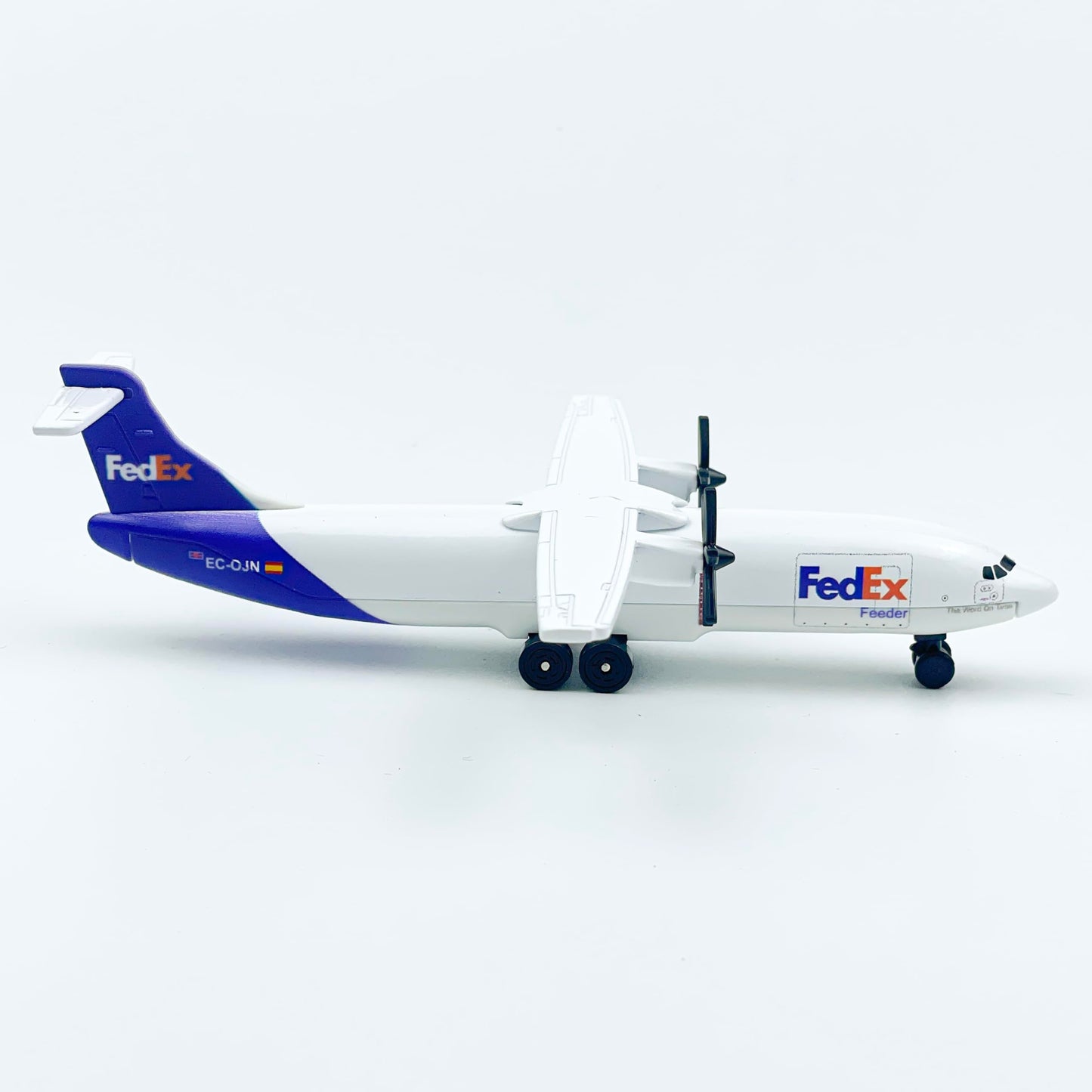 WngAur Die-Cast Propeller FedEx Airplane Model – 6 Inch Alloy Plane with Rolling Wheels – Miniature Aircraft Collectors & Aviation Enthusiasts
