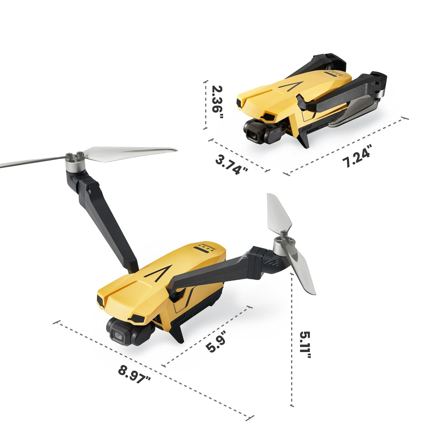 Drones with Camera for Adults 4K, VCOPTER Falcon Mini Bi-Copter Design, Inverted Flight Capability, Max Speed 16m/s, 10000 ft Video Transmission, 1 Battery for 34-Min Max Flight Time, 249g