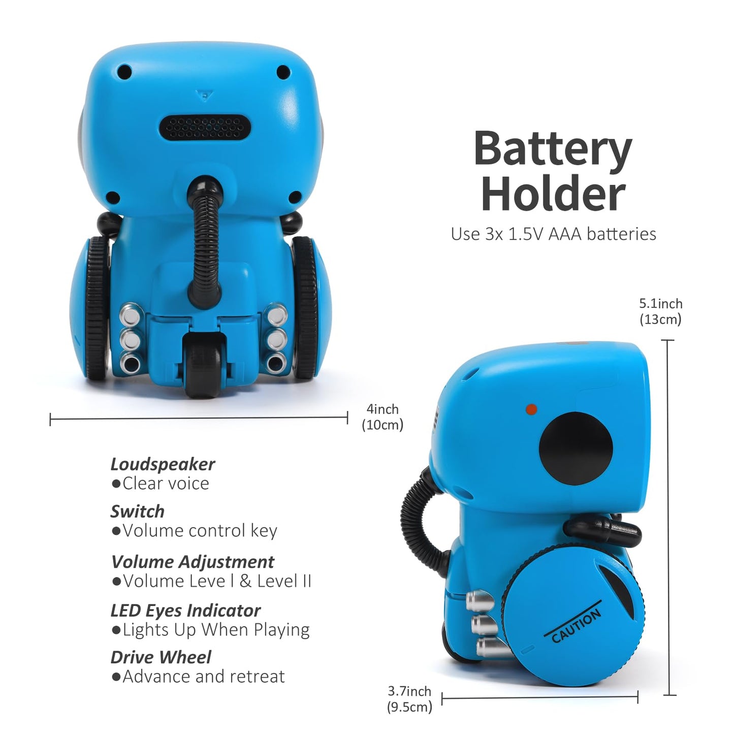 GILOBABY Interactive Talking Robot for Boys, Smart Toy with Touch Control, Playback Mode, Dancing, Singing, Educational Gift for 3-7 Year Old Kids (Blue)