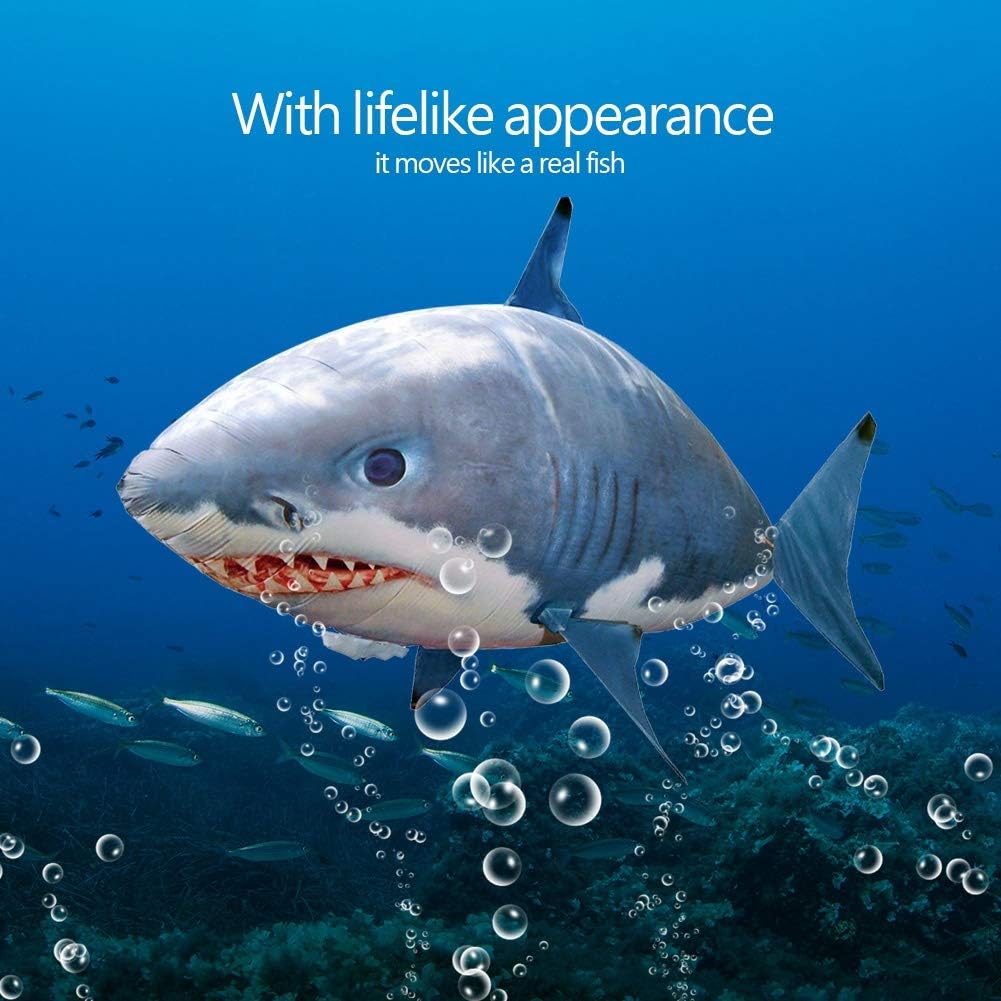 AUOK Remote Control Shark Toys Infrared RC Flying Clown Fish Balloon - Anti-Gravity Indoor Toy with Mid-Air Hovering for Fun Party Decorations & Gifts (Orange)