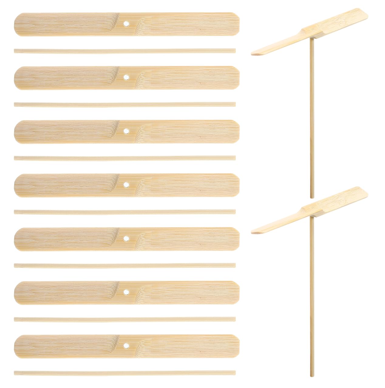 Toddmomy Bamboo Dragonfly Helicopter Toy - 10 Pcs Durable Wood Flying Props, Hand Helicopter Spin Flying Toys for Kids, Outdoor Party Favors and School Rewards