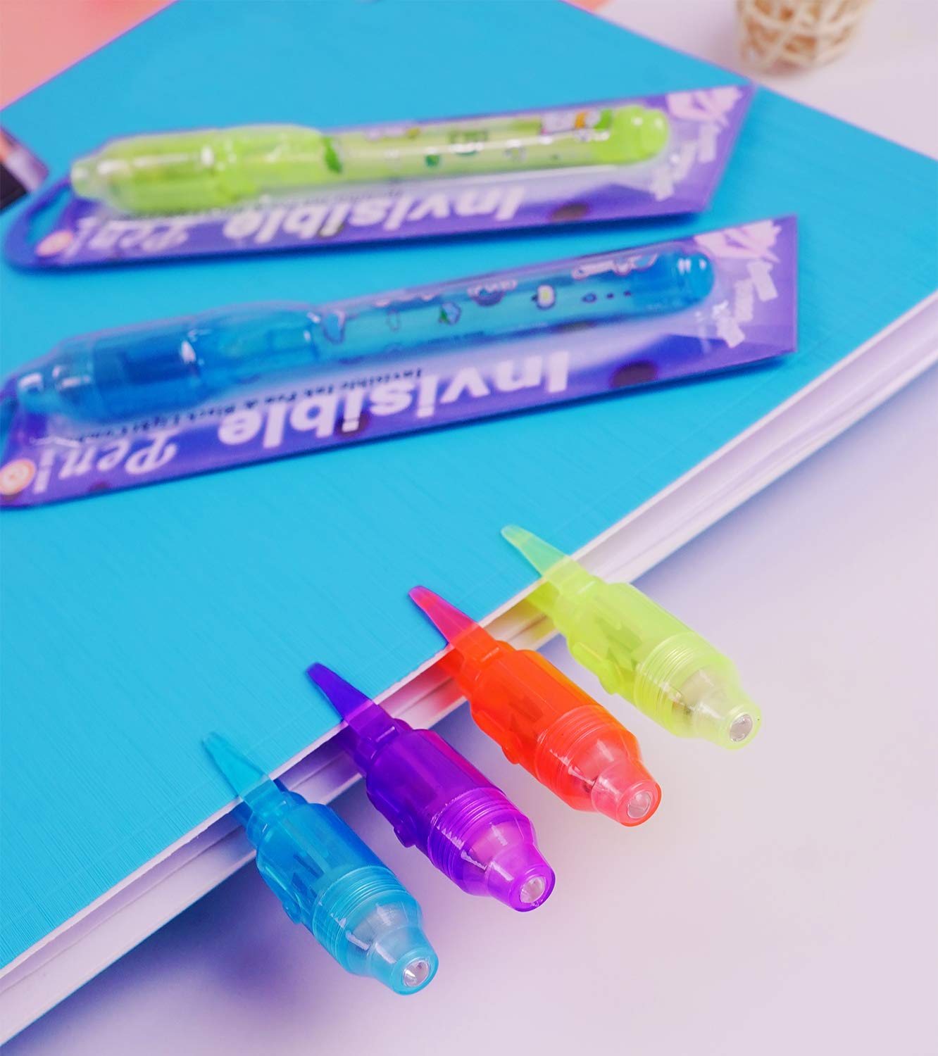 Invisible Ink Pen, Spy Pen Secret Message Writer with uv Light Magic Marker for Drawing Fun Activity Kids Party Favors Ideas Gifts and Stock Stuffer (24pcs)