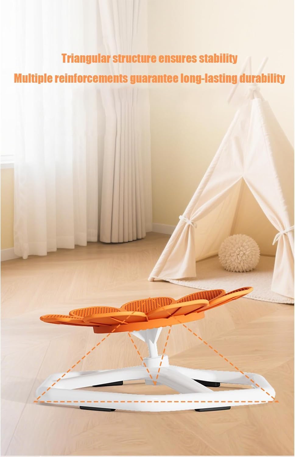 KYZDZQ Spinning Chair for Autistic Kids,Sensory Swivel Chair, 220LBS Weight Capacity, Sensory Toy for ADHD & Autism 3-6 Years Children,Training Body Coordination, Metal Base Non-Slip Design (Orange)