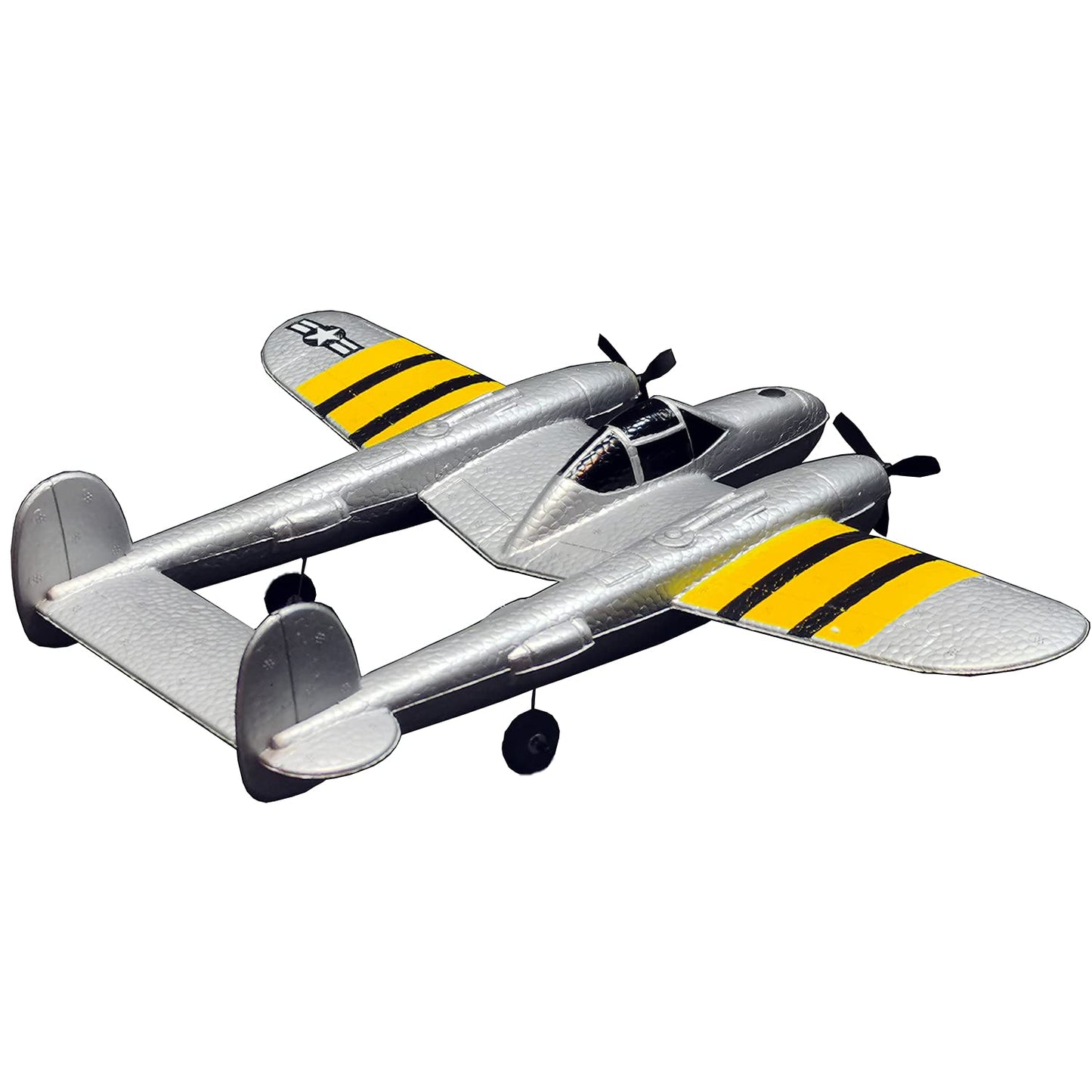 PLRB TOYS RC Plane Remote Control Airplane RTF 2.4GHz 2CH Radio Control P38 Lighting Aircraft for Beginner