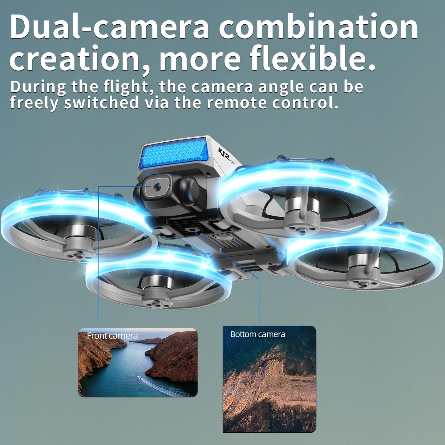 UAVRIAO Foldable RC Drone with 1K HD Camera, Upgraded Foldable Remote with Detachable Lanyard, 2 Batteries & Carry Case - Safe Propeller Guard, 3D Flips, One-Key Takeoff/Landing, Ideal Gift for Beginners and Adults