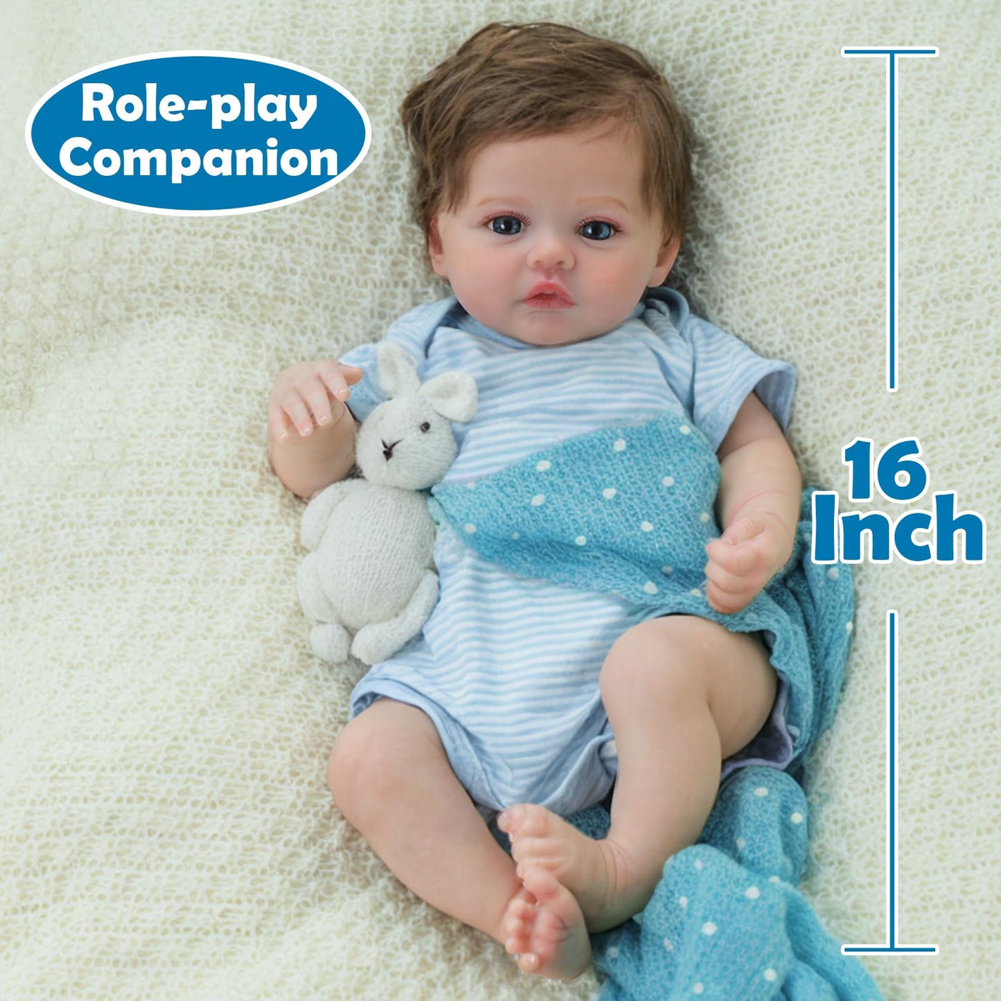 Realistic Newborn Real Life Baby Boy Girl Dolls Lifelike Soft Vinyl and Cloth Body with Feeding Kit Gift Box for Kids Age 3+