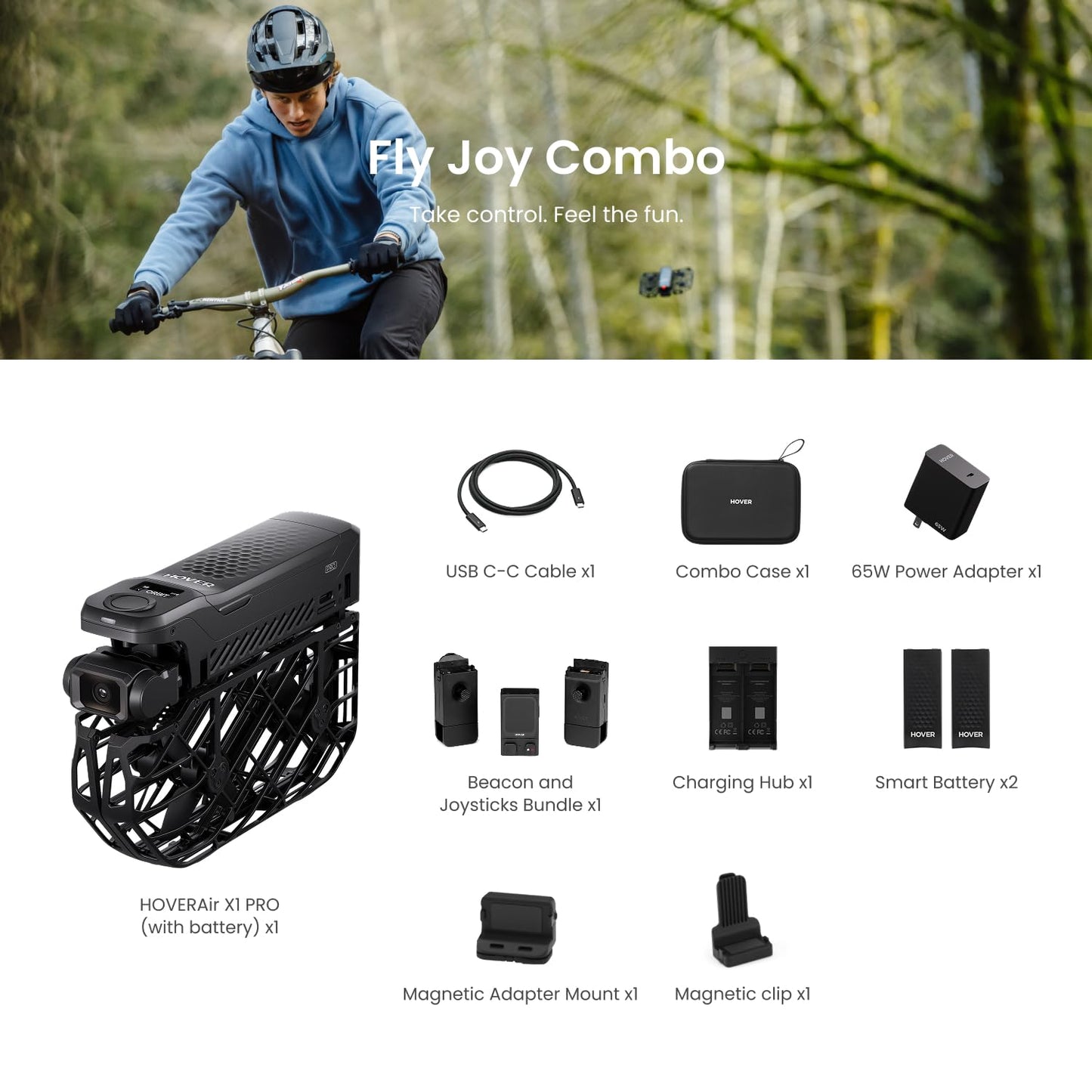 HOVERAir X1 PRO 4K Drone with Camera, Foldable Action Flying Camera with 42 KM/H Follow Speed, 15+ Fully Automatic Flight Modes, Fly Anywhere with OmniTerrain, SmoothCapture 2.0(Fly Joy Combo)