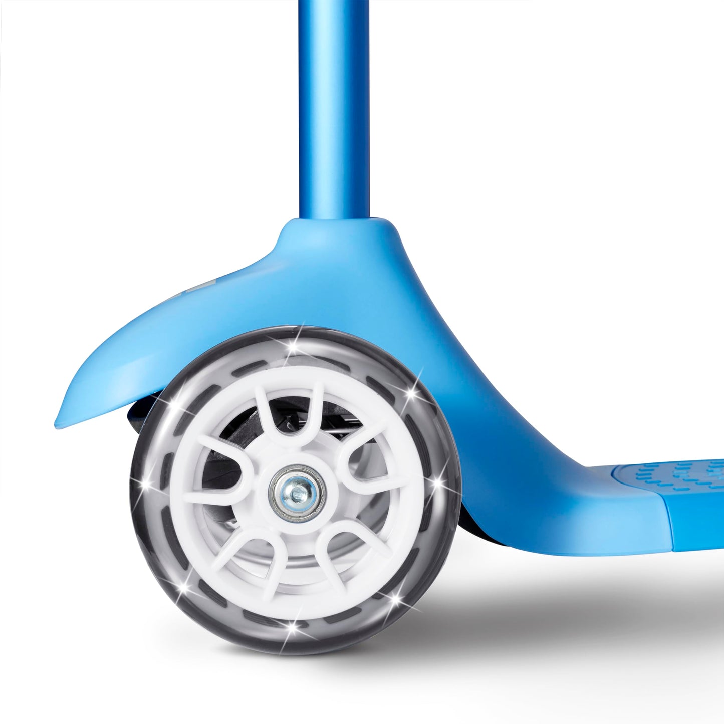 Radio Flyer Glider Jr. Scooter with Light Up Wheels, Blue, for Kids 2-5 Years Old, Lean-to-Steer, Adjustable Handlebar, Rear Foot Brake, Smooth Bearings, Comfort Grips, 3 Wheel Scooter for Kids