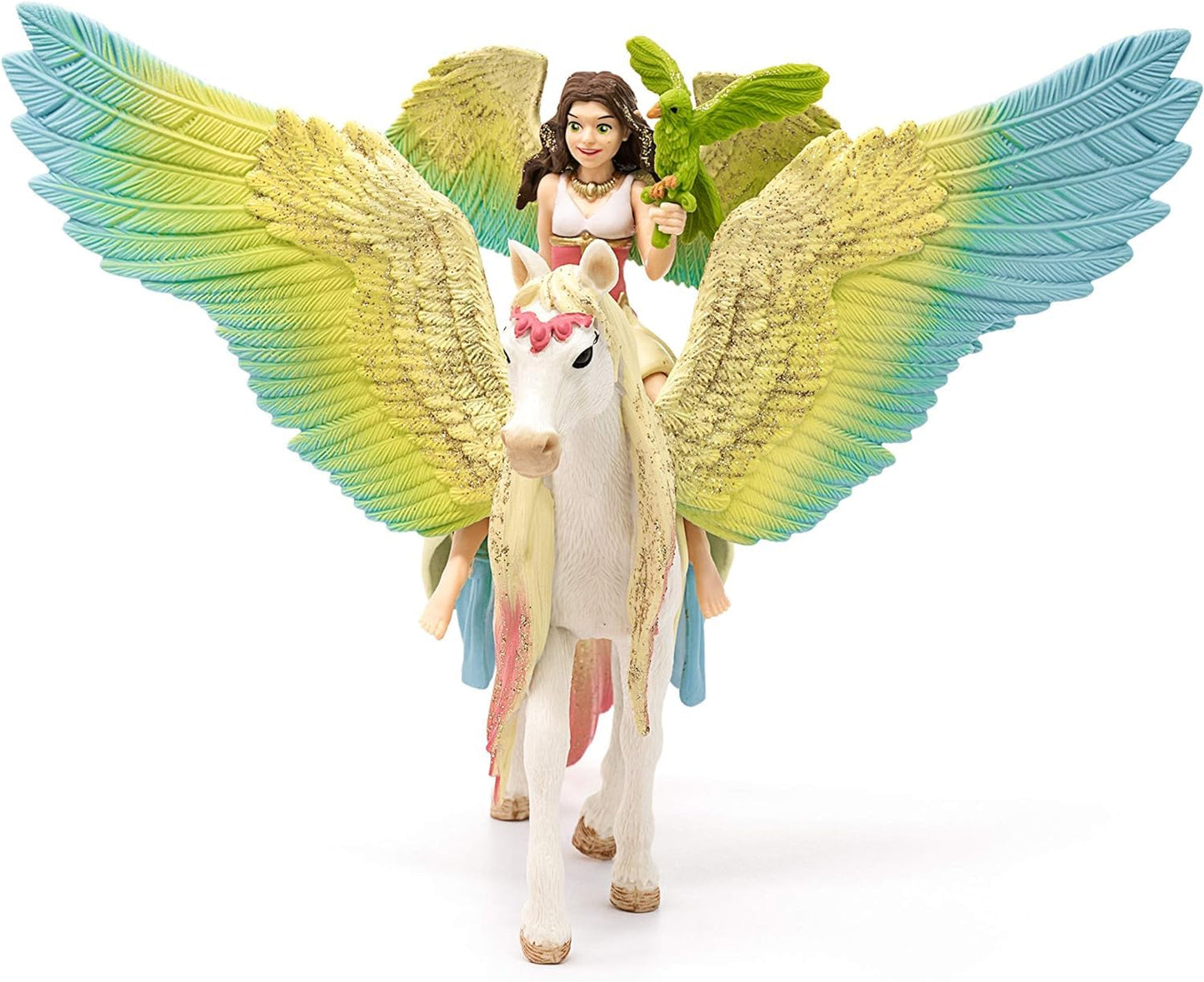 Schleich Bayala - 3 PC Surah and Pegasus Fairy Toy Set - Poseable Fairy Figurine, Unicorn Figure with Magnetic Saddle - Fantasy Playsets for Girls and Boys - Imaginative Play for Kids Ages 5+ | 70566