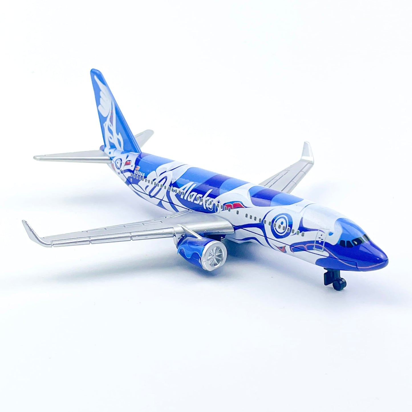 WngAur Airplane Model, Alaska Fishprint Painting Aircraft Livery, Die-cast Metal Planes Suitable for Collection and Desktop Decor