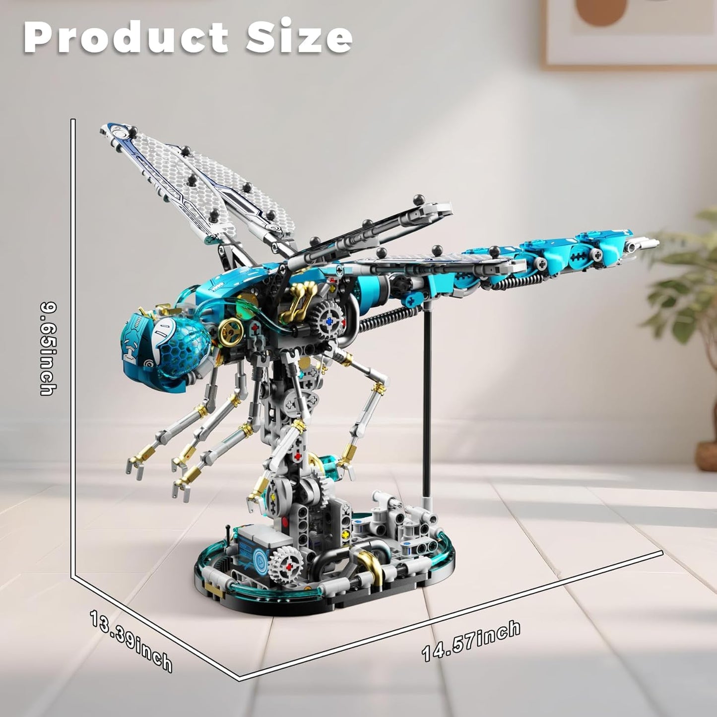 Ideas Mechanical Dragonfly Building Set with Light,Collectible Set for Adults, Compatible with Lego Animal,Authentically Detailed Build and Display Model for Home or Office Décor (866PCS)