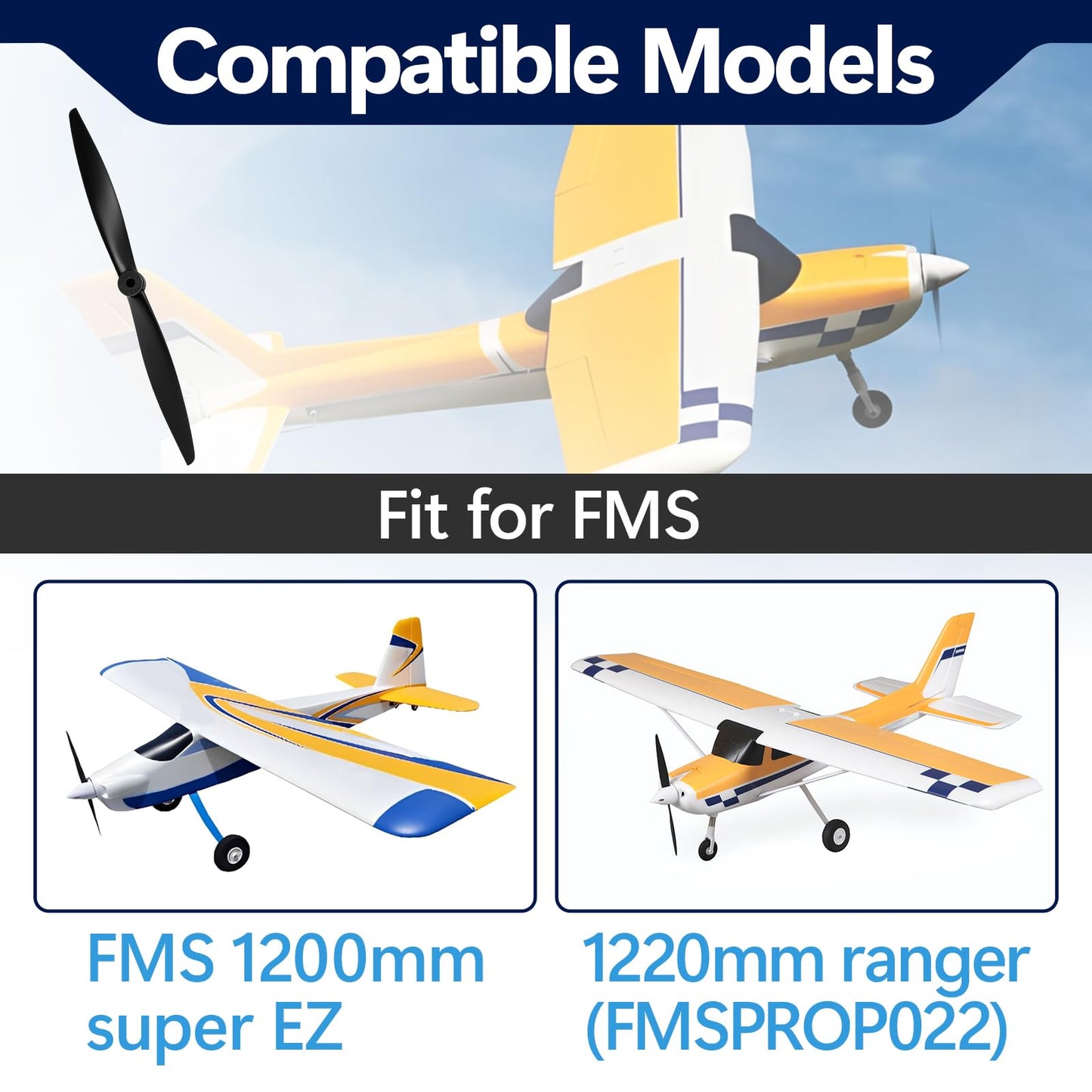 CuraceQ 3Pcs Propeller 10x5 2-Blade Prop Compatible with FMS, RC Propeller Compatible with FMS 1200mm Super EZ and 1220mm Ranger FMSPROP022