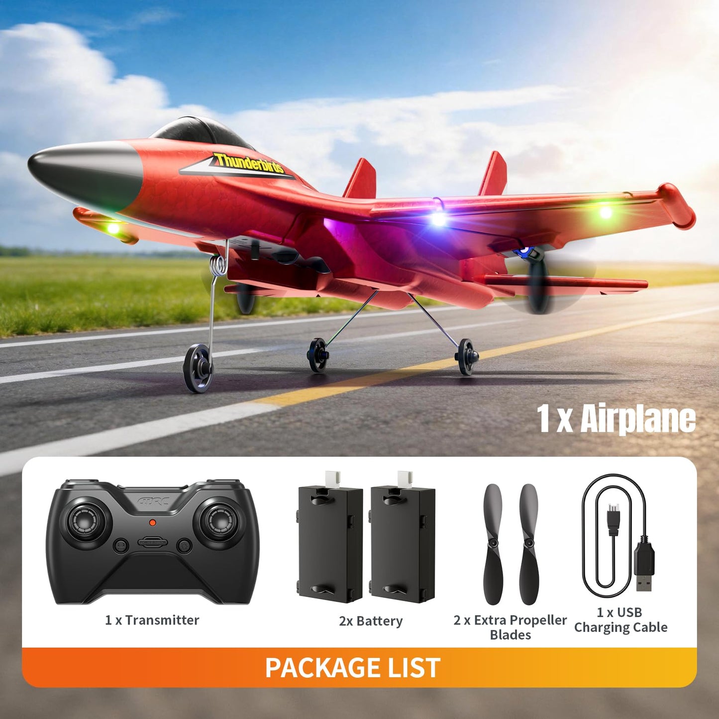 Foam RC Plane for Kids Adults Beginner, Remote Control Airplane RC Jet Helicopter Plane for Kids Adults, 2.4GHz Remote Control Fighter Toys with Gyro Stabilizer Easy to Fly Outdoor Toy for Kids Boys