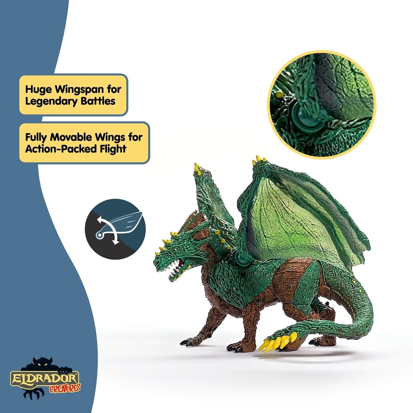 Schleich Eldrador Creatures - 11" Jungle Dragon Toy - Movable Wing Action Figure for Boys and Girls - Mythical Creature Figures - Fantasy Beast Figurine - Monster Dragon Toys - Kids Ages 7+ | 70791