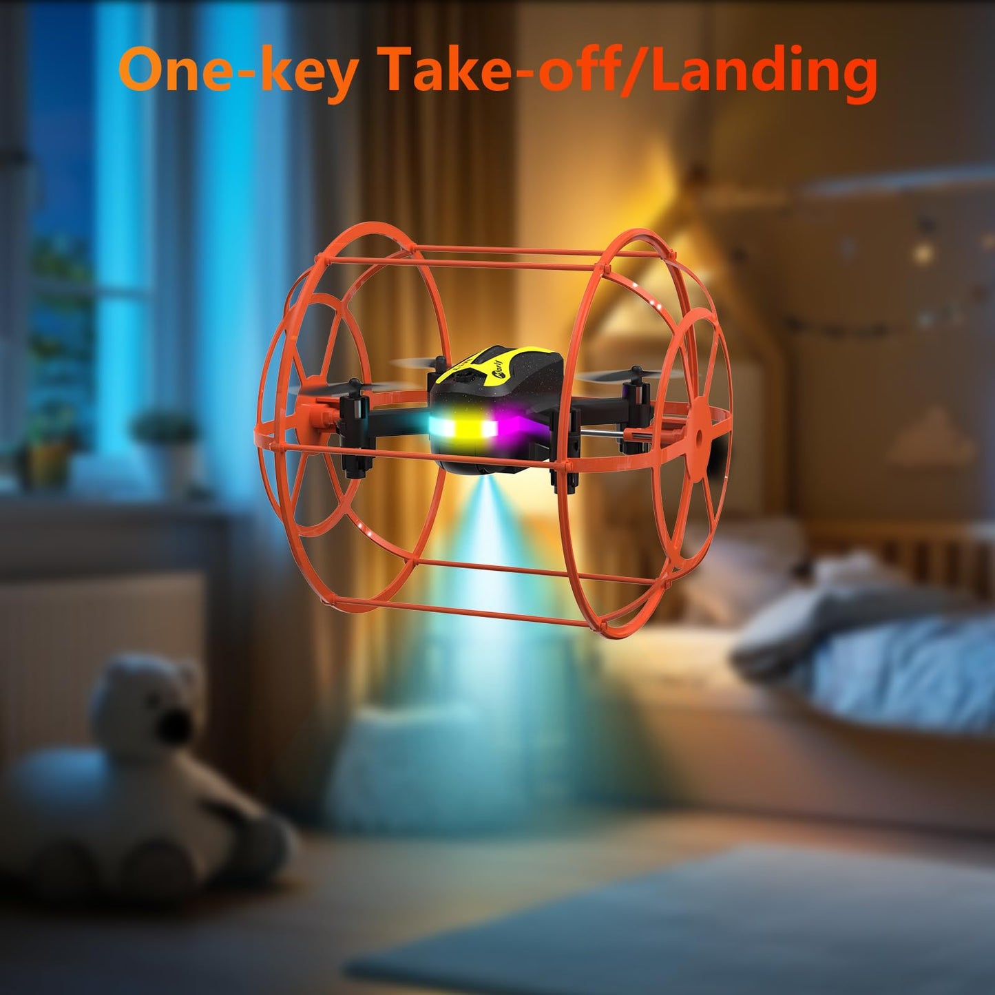 M17 Mini Drone for Beginners Land-Air Dual Mode Indoor and Outdoor RC Quadcopter with Protective Cover Easy to fly Headless Mode One Key Take-off/Landing 3D Flip 3 Speed Modes Gifts