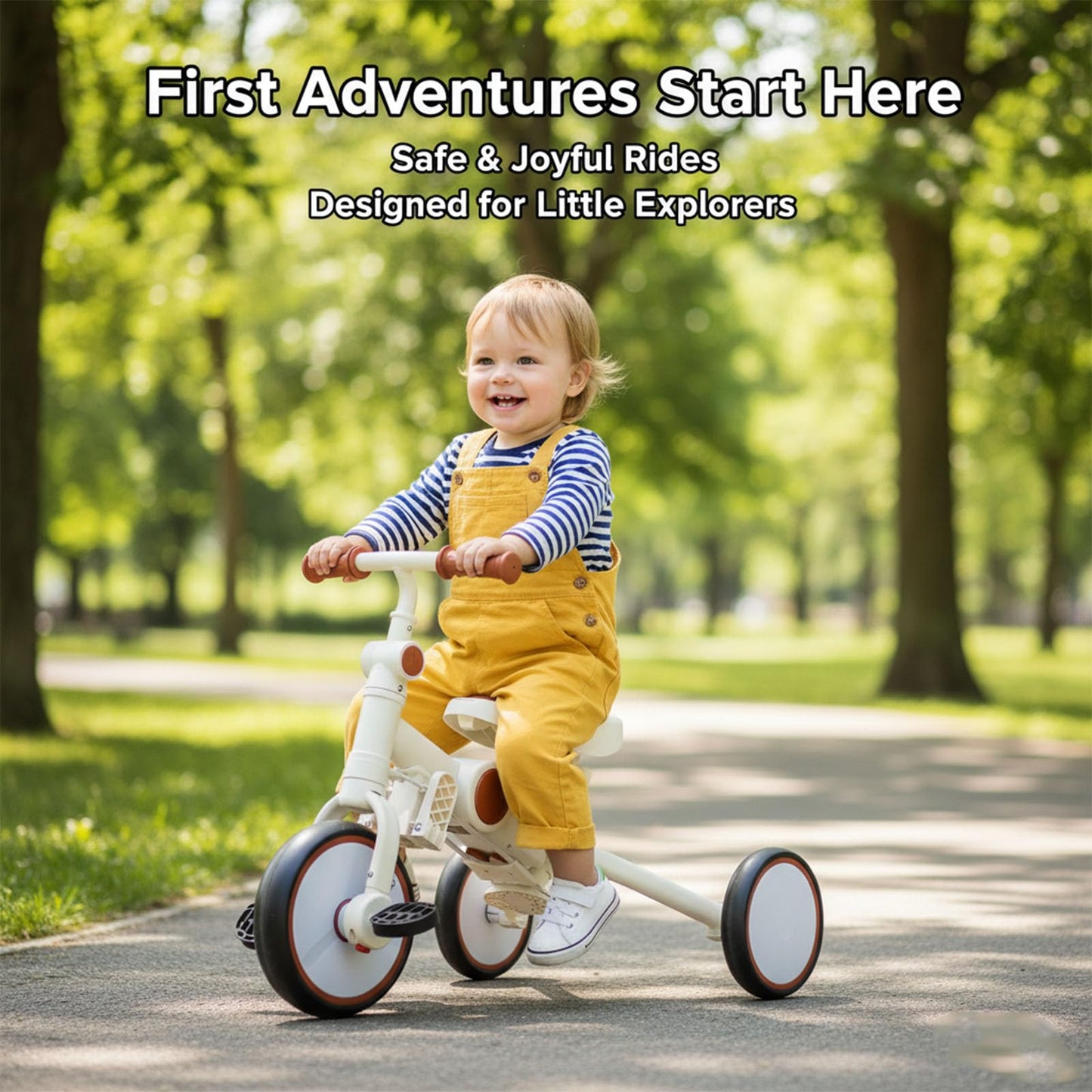 FVOJZQGD Toddler Push Foldable Tricycle with Canopy, 8 in 1 Balance Trike Baby Bike with Handle Toddler Tricycle for 1-3,Kids Folding Tricycles Chrismas and Birthday Gift for Boy and Girl Trike