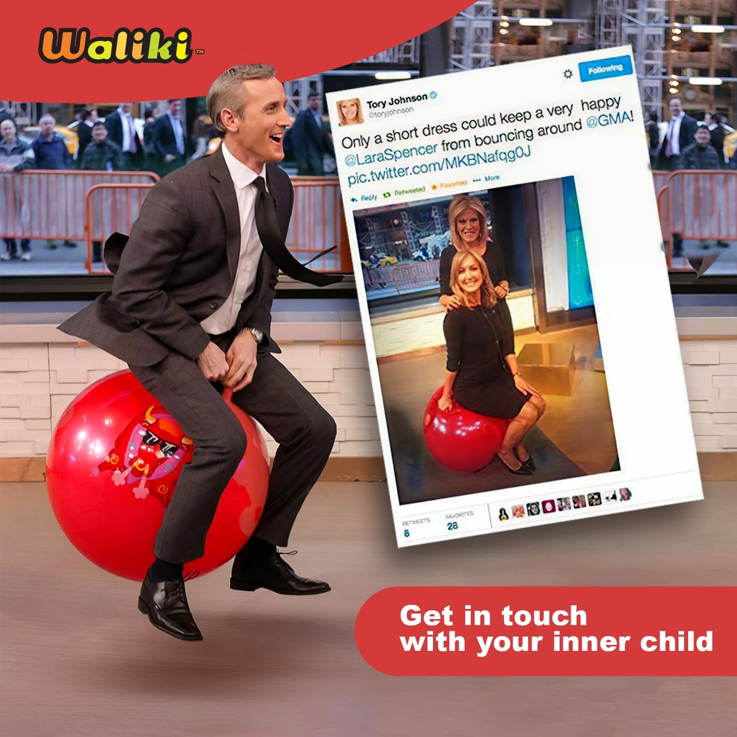 WALIKI Hopper Ball for Kids 7-9 | Hippity Hop | Jumping Hopping Ball | Bouncy Ball with Handles | 20”