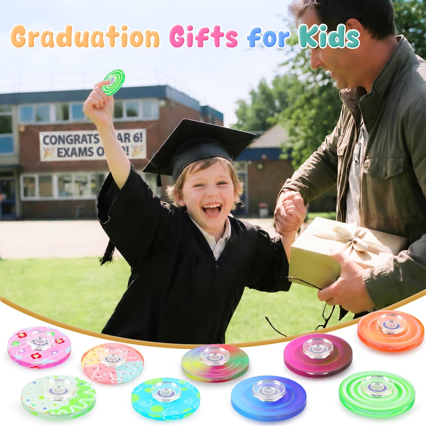 52 Pack Fidget Spinner for Kids Mini Sensory Fidget Toys Bulk Adults Kids with Autism ADHD, Anxiety Toys Stress Relief Fidgets Classroom Prizes Birthday Party Favors Pinata Stuffers Treasure Prize Box