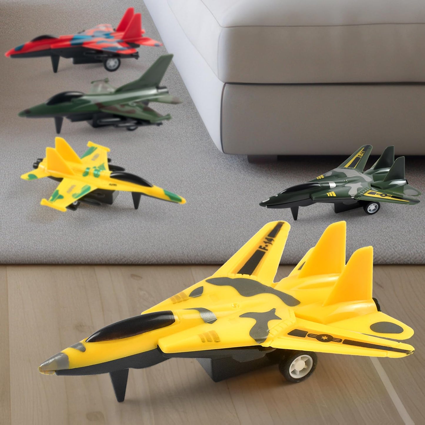 BOOJALOO Pull Back Airplane Toys Fighter Jets, Airplane Party Favors Plane Playset, Fighter Jet Toy, Plane Themed Kids Presents Toys for 3 Year Old boy (12 Pack)