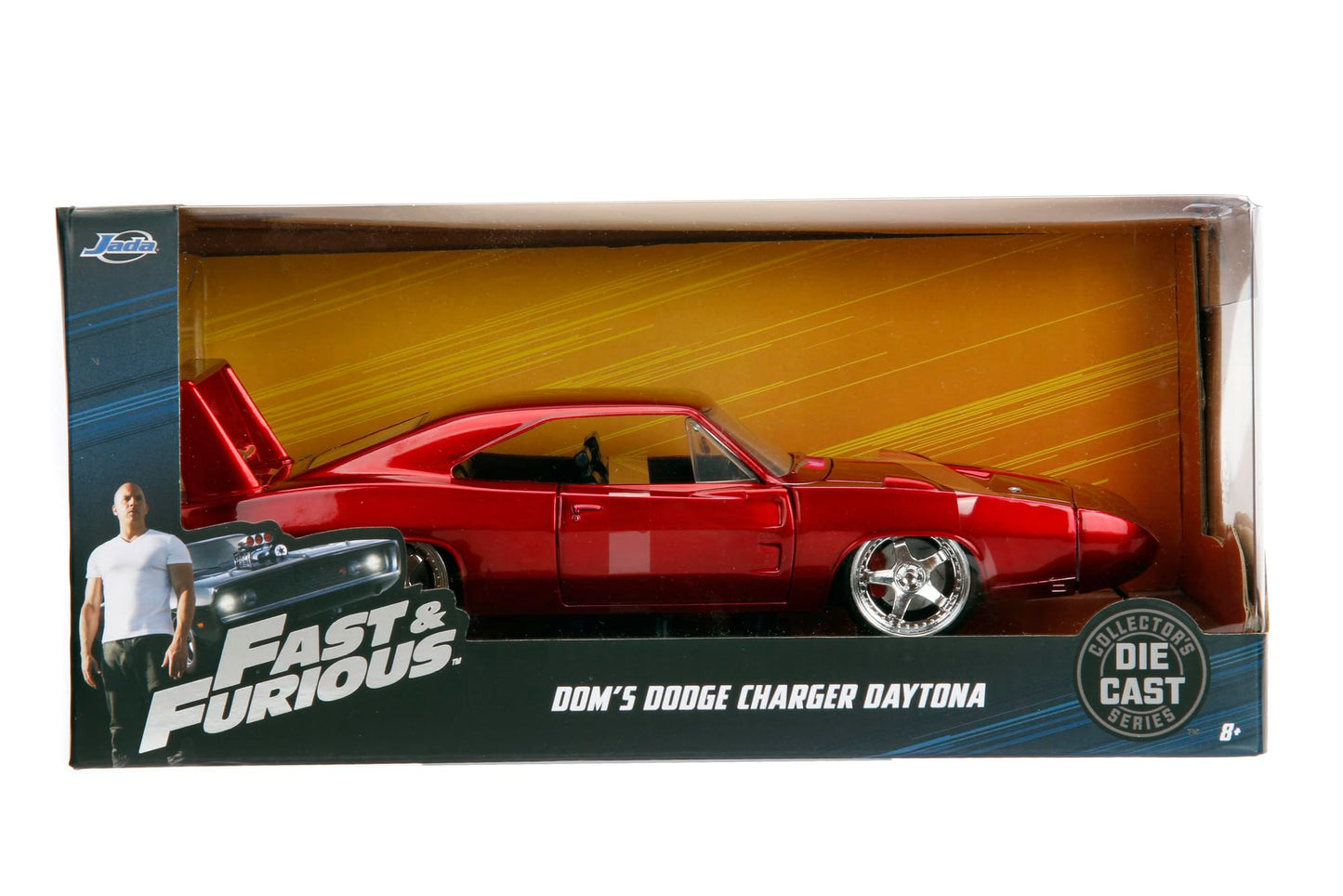 Jada Toys Fast & Furious Dom's Dodge Charger Daytona DIE-CAST Car, 1: 24 Scale Red (97060)