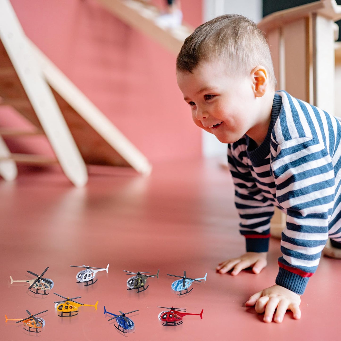 Alloy Mini Helicopters Model Toy - Police, Fire, Engineering Work, Military Helicopter - Diecast Helicopters with Spinning Propellers, Birthday Party Favors for Kids (8)