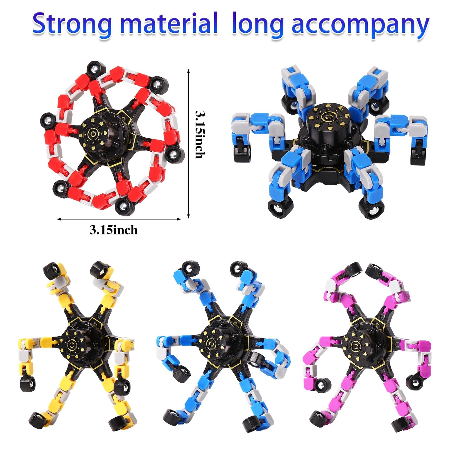 Easter Basket Stuffers for Kids, Transformable Fidget Spinners for Party Favors, Goodie Bag Stuffers, Classroom Prizes, Birthday Gifts, Stress Relief Sensory Toys for Boys & Girls (24PCS)