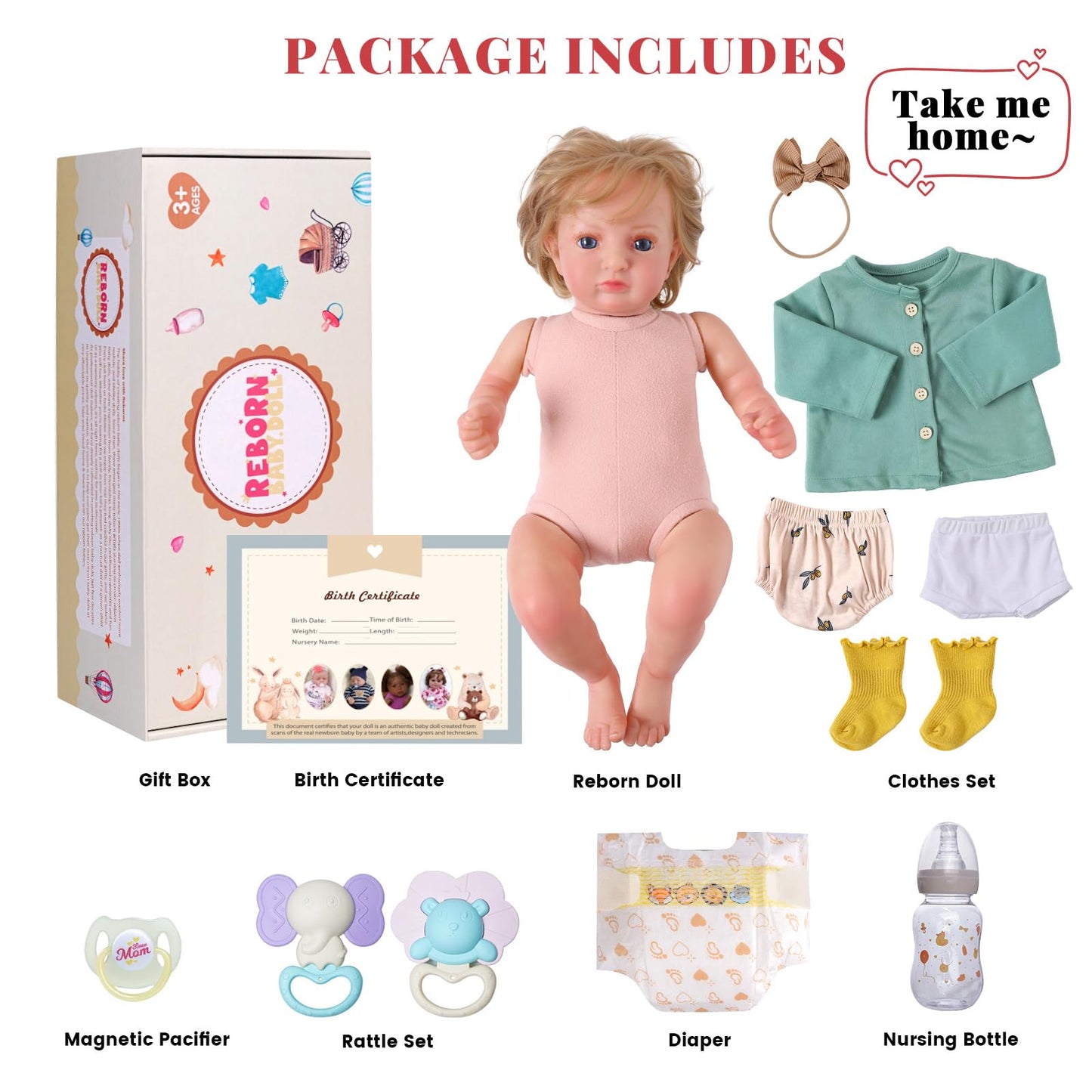 BABESIDE Lifelike Reborn Baby Dolls - 20 Inch Realistic-Newborn Real Life Doll Girl Poseable with Clothes for Kids Age 3+