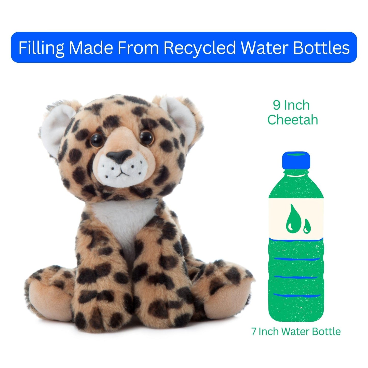 The Petting Zoo Cheetah Stuffed Animal, Gifts for Kids, Wild Onez Zoo Animals, Cheetah Plush Toy 9 inches