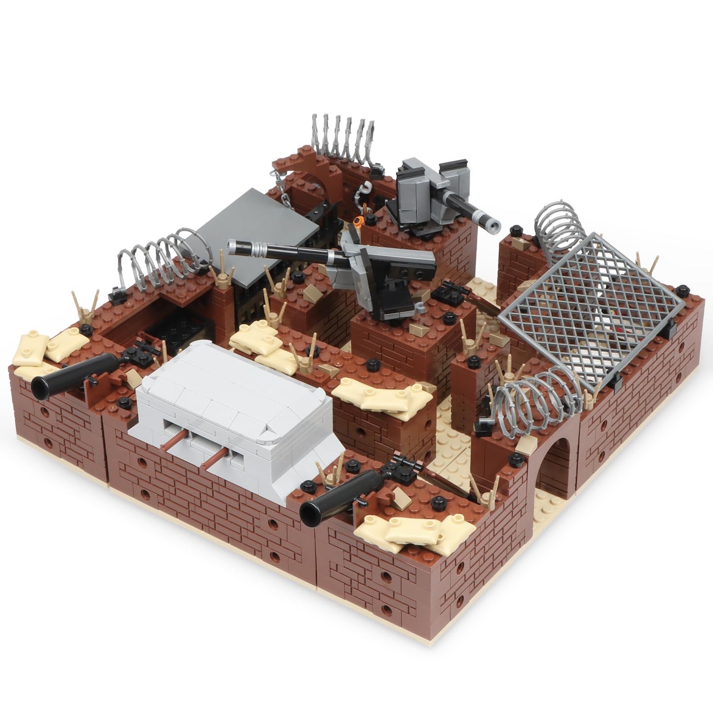 Finger Rock WW2 Military Base Bunker Trench Building Set, 8 in 1 Army Battle Scenes with Fortresses, Anti-Aircraft Guns, Treatment Room and Penitentiary, Idea Gifts for Teens Adults 14+ (833pcs)